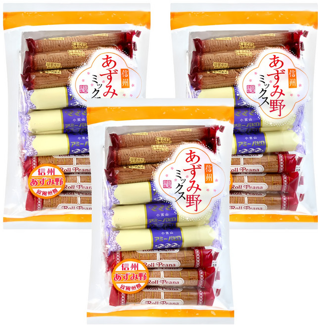 小宮山製菓 歐風三色蛋捲, 144g, 3袋