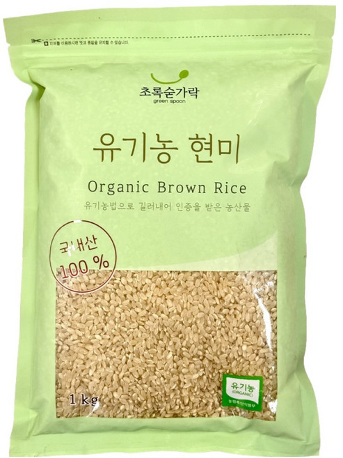 초록숟가락 유기농 현미, 1kg, 1개