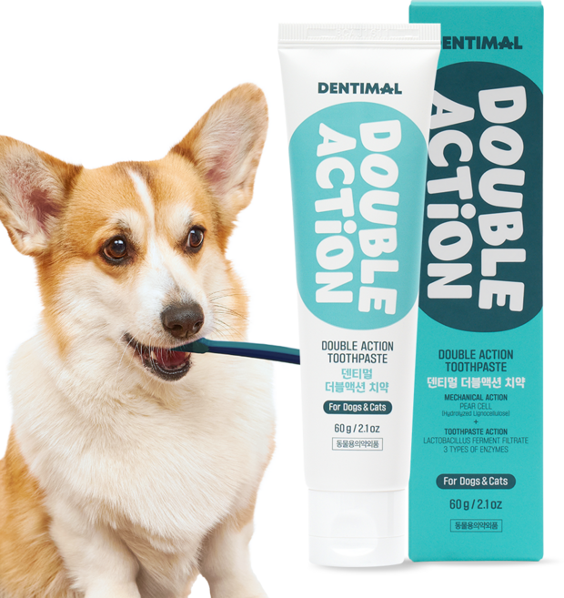 덴티멀 더블액션 반려동물 바르는 치약 치석제거, 60g, 1개