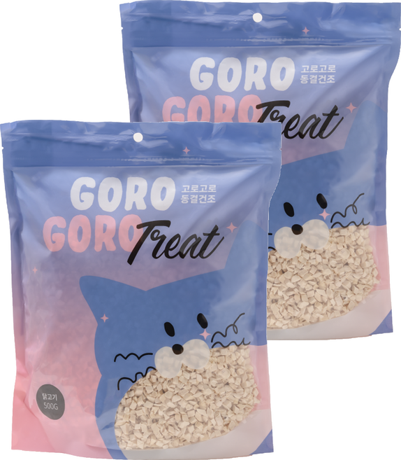 2위 - gorogoro 반려동물 동결건조 트릿 간식, 미니큐브치킨, 500g, 2개