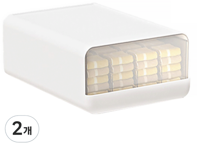 데미무드 이클립 적층식 칸칸이 서랍형 속옷정리함 1칸, 반투명 화이트, 2개