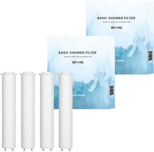 해피달링 베이직 샤워기 바디 필터 리필용 4개입, 2개