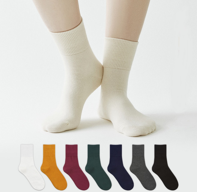 GGRN 여성용 스탠다드 45g 도톰 미들 삭스 양말 8켤레 세트