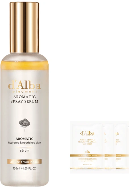 달바 화이트 트러플 퍼스트 아로마틱 스프레이 세럼 120ml + 약산성 젤클 3ml x 3p 세트, 1개 - 쿠팡