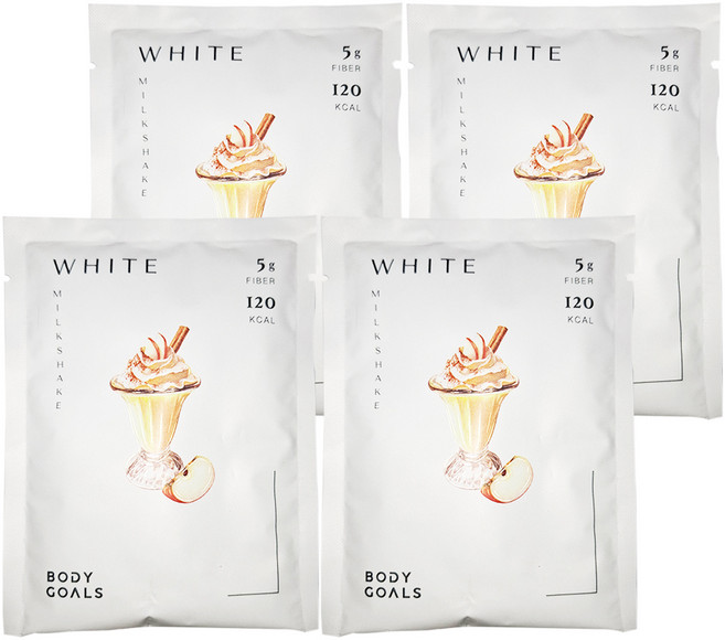 BODY GOALS 白奶昔 蘋果牛奶 5g纖維 120 KCAL, 30g, 4包