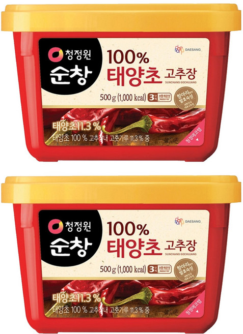 청정원순창 태양초 고추장, 500g, 2개