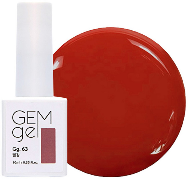 아이빛 네일아트 젬젤 컬러 젤네일, 63빨강, 10ml, 1개