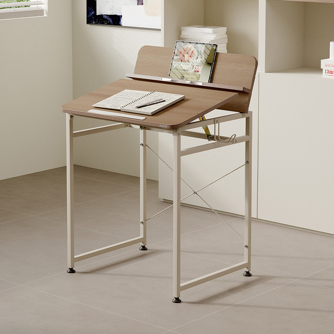 소프시스 슬로프 책상 650, 티크 + 화이트