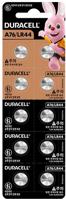 듀라셀 알카라인 코인 건전지 A76 LR44, 10개입, 1개