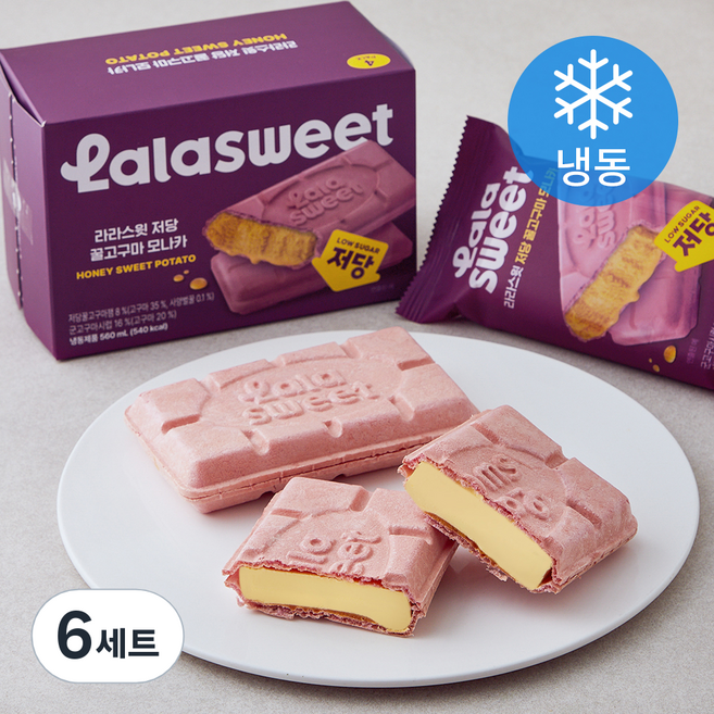 라라스윗 저당 꿀고구마 모나카 아이스크림 (냉동), 140ml, 4개입, 6세트