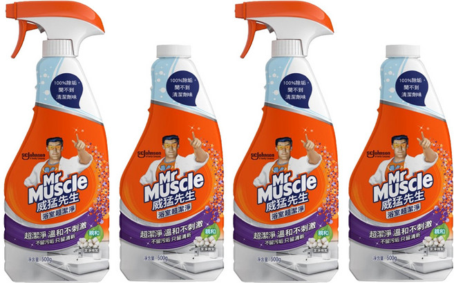 Mr Muscle 威猛先生 超潔淨 浴室全效清潔劑 噴槍瓶500g + 補充瓶500g, 1kg, 2組