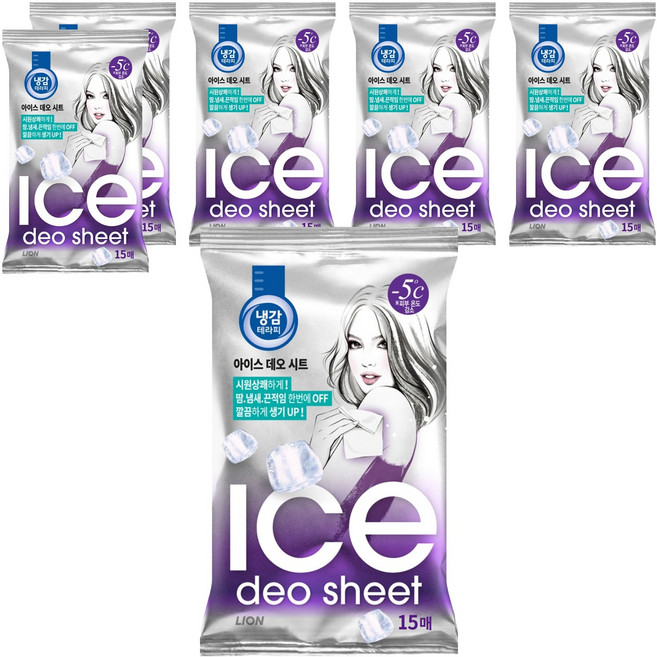 냉감테라피 아이스 데오드란트 시트, 87g, 6개