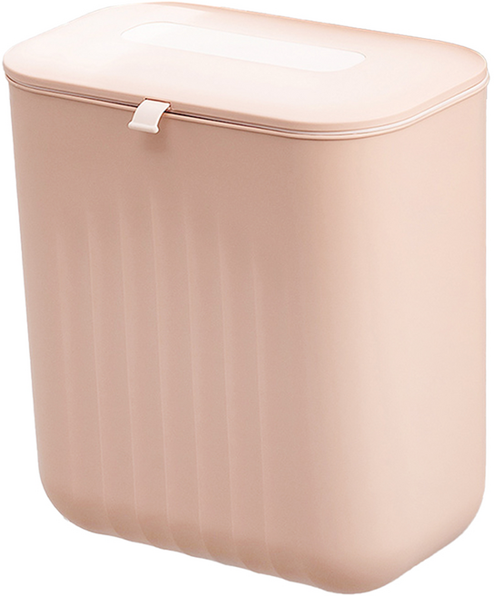 廚房浴室壁掛垃圾桶組 多用途靈活運用 無痕黏貼免打孔 11L/7L, 櫻花粉色