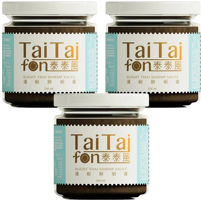 TaiTaifon 泰泰風 暹蝦鮮蝦醬 亞洲風味 潮式泰菜 All in one 方便醬, 200g, 3罐