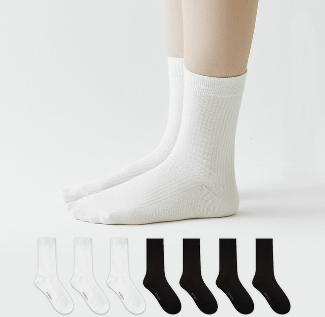 GGRN 여성용 스탠다드 고밀도 골지 하이 삭스 양말 8켤레 세트