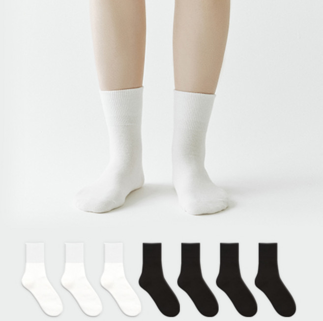 GGRN 여성용 스탠다드 45g 도톰 미들 삭스 양말 8켤레 세트