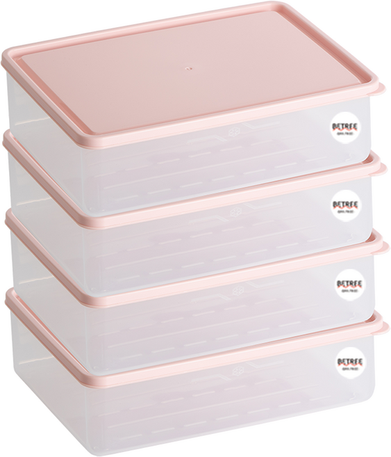 비트리 휘어지는 냉동실 정리용기 시즌2 2300ml 핑크, 4개입, 1세트