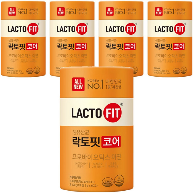 Chong Kun Dang 鍾根堂 LACTO-FIT Core益生菌隨身包 60條入, 120g, 5罐