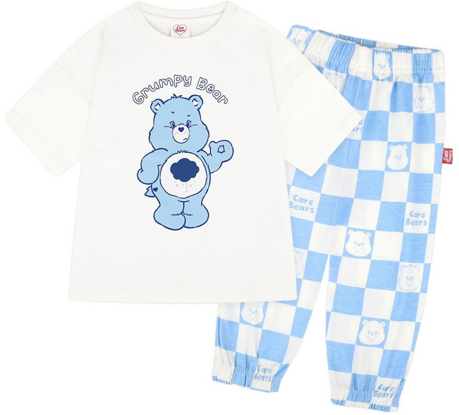 케어베어 아동용 안녕 케어베어즈 페일체커보드 실내 상하복 세트