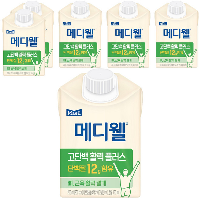 메디웰 고단백 활력 플러스 영양식, 200ml, 6개
