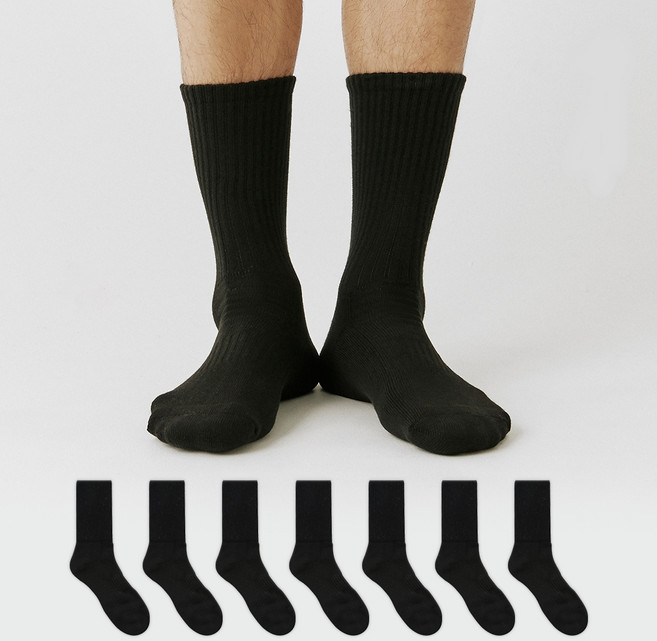 GGRN 남성용 스탠다드 맨 파일 쿠션 크루 삭스 양말 8켤레 세트