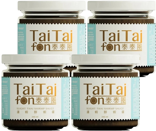 TaiTaifon 泰泰風 暹蝦鮮蝦醬 亞洲風味 潮式泰菜 All in one 方便醬, 200g, 4罐