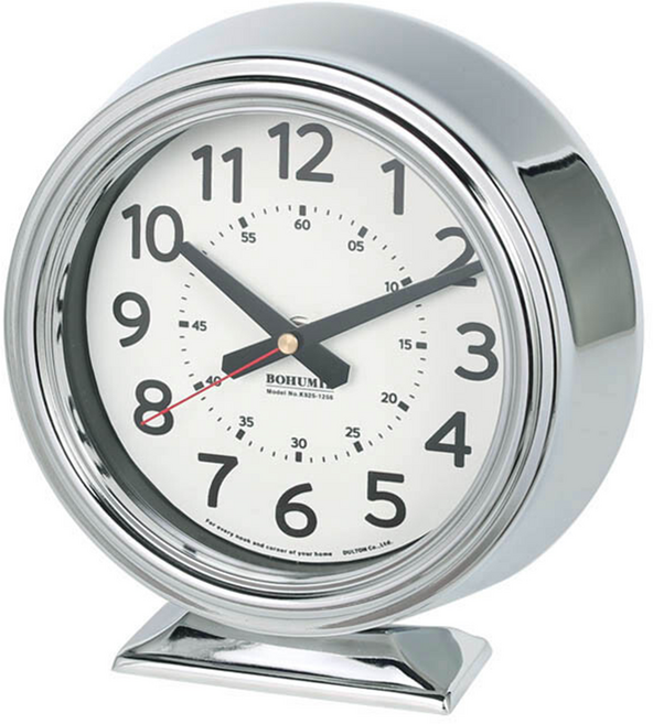 DULTON 博胡米爾座鐘 220 x 215 x 80mm, 銀色