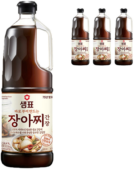 샘표 장아찌 간장, 1.7L, 4개