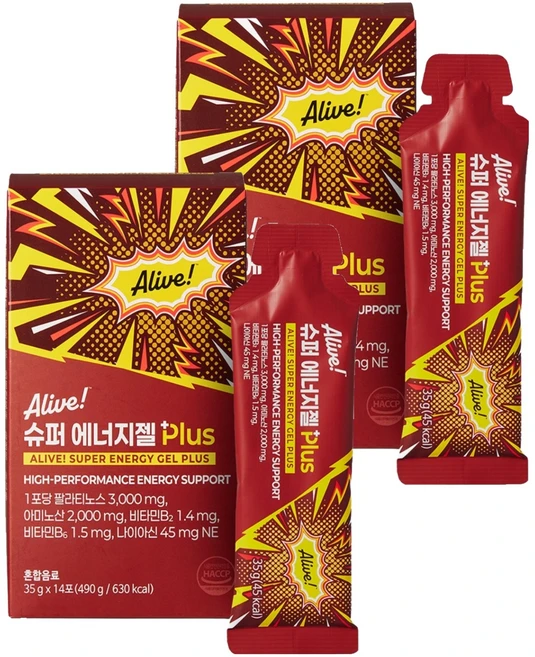 얼라이브 슈퍼 에너지젤 플러스, 490g, 2개 - 쿠팡