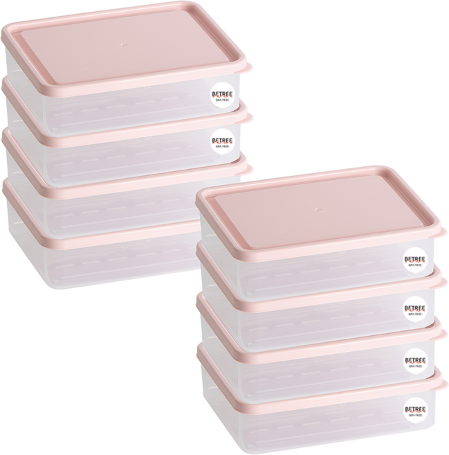 비트리 휘어지는 냉동실 정리용기 시즌2 600ml 핑크, 1개입, 8개