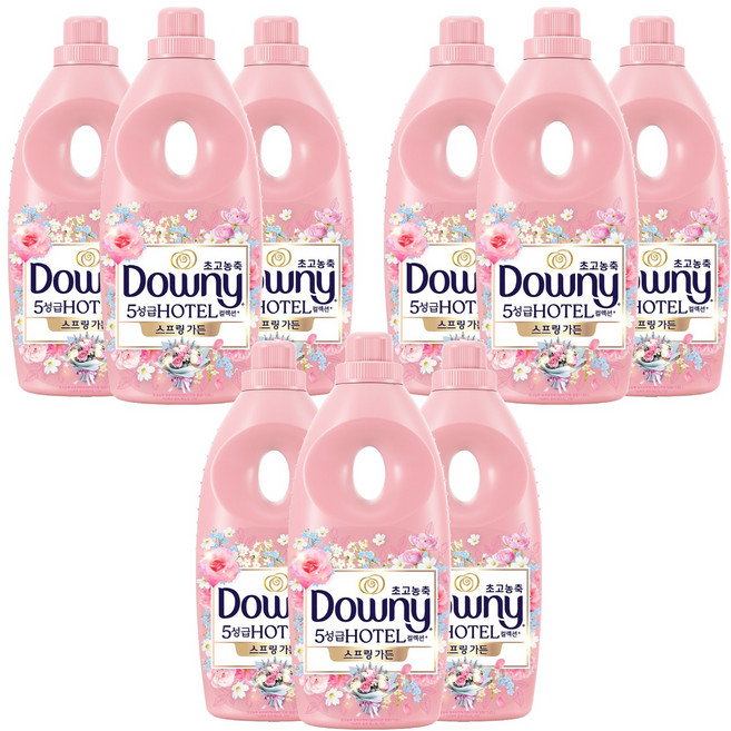 다우니 초고농축 5성급 호텔 컬렉션 섬유유연제 스프링 가든 본품, 1.05L, 9개