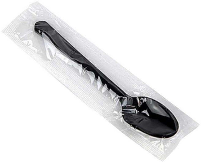 스완 일회용 숟가락 수저 검정색, 100개입, 1개