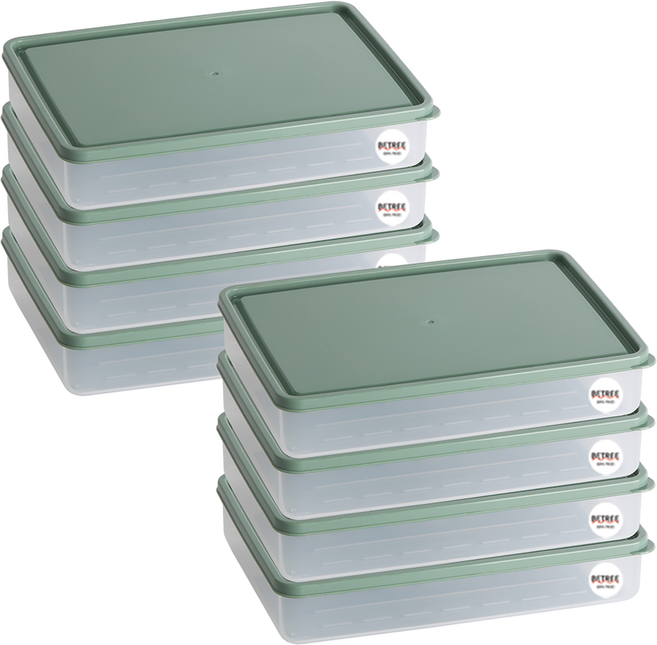 비트리 휘어지는 냉동실 정리용기 시즌2 1500ml 그린, 8개, 1세트