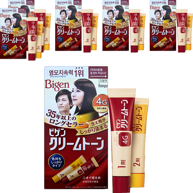 비겐크림톤 염색제 40g, 4G자연밤색, 6개