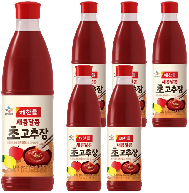 해찬들 새콤달콤 초고추장, 1.05kg, 6개