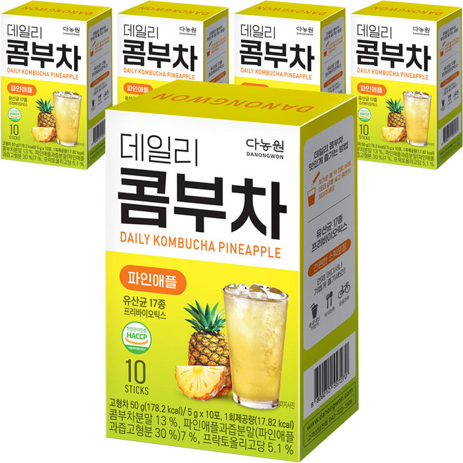 Danongwon 每日康普茶 鳳梨, 5g, 5個, 10入