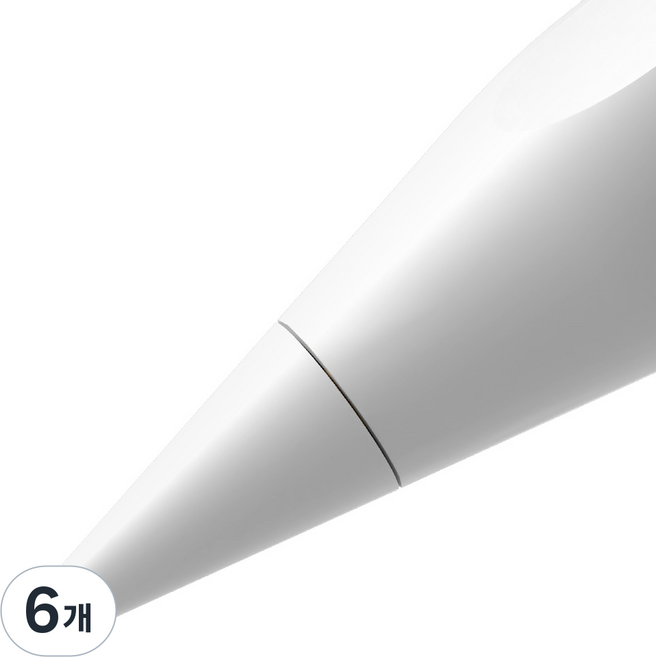 구스페리 애플펜슬 펜촉 무소음 소프트 팁스 샤프형, 화이트, 6개