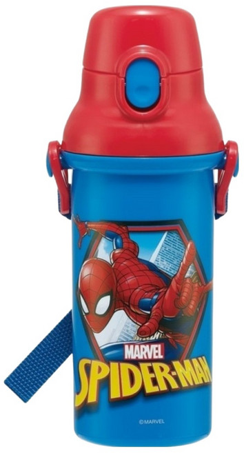 Skater AG彈蓋直飲水壺, 蜘蛛人 藍色 + 紅色, 480ml, 1個