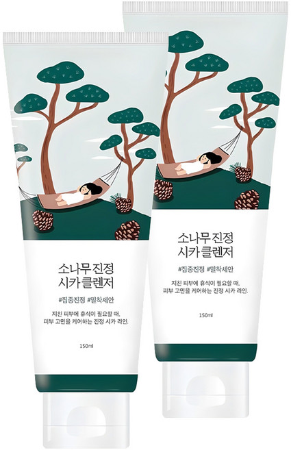 라운드랩 소나무 진정 시카 클렌저, 150ml, 2개
