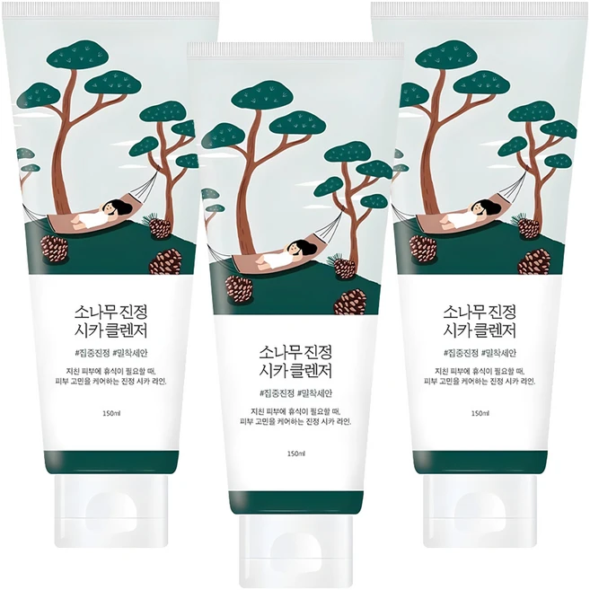 라운드랩 소나무 진정 시카 클렌저, 150ml, 3개 - 쿠팡