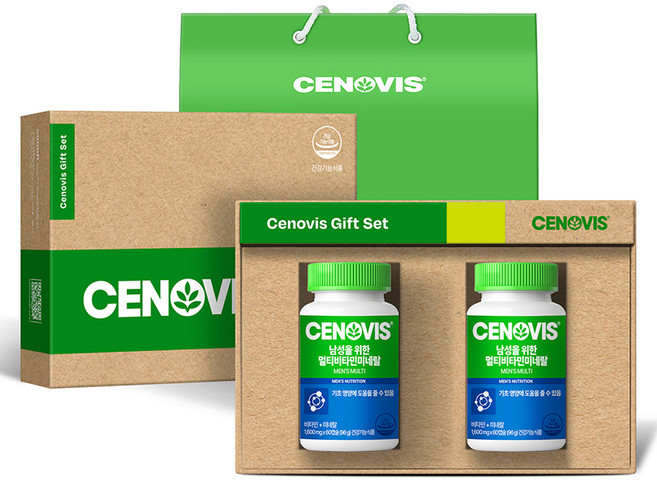 세노비스 남성용 멀티비타민 미네랄 + 쇼핑백, 120정, 1세트