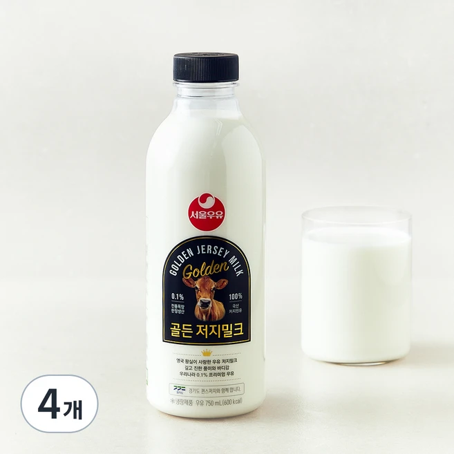 서울우유 골든 저지밀크, 4개, 750ml - 쿠팡