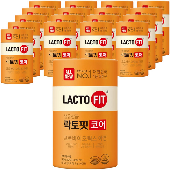 락토핏 정품 코어 유산균 60p, 120g, 18개