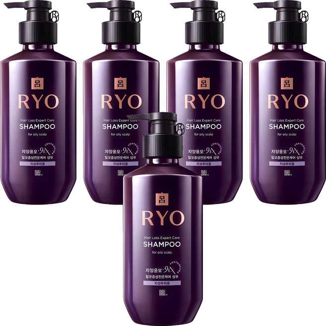 RYO 呂 滋養韌髮洗髮精 油性頭皮適用, 400ml, 5瓶
