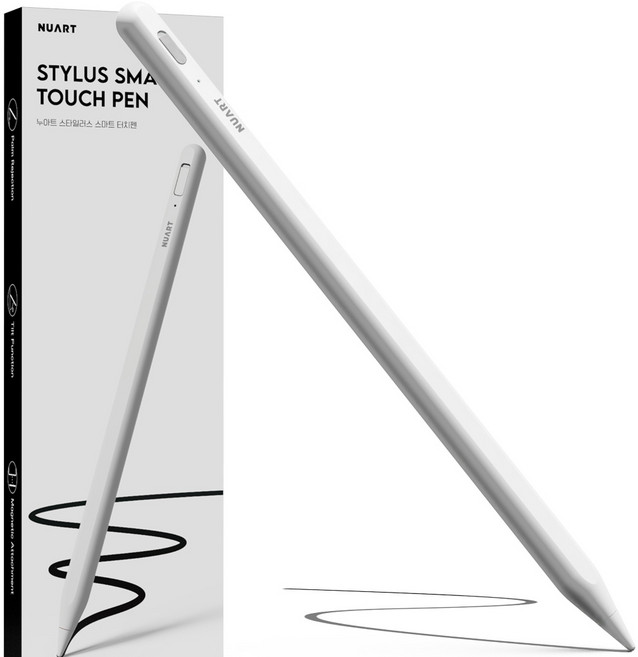 누아트 아이패드 호환 스타일러스 블루투스형 스마트 터치펜, 화이트, 1개