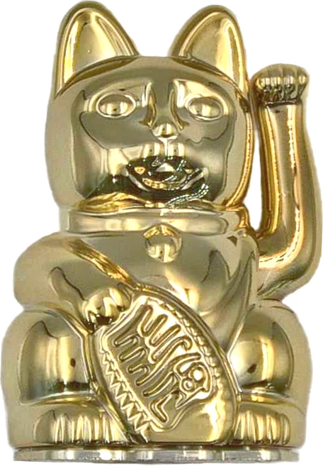 Mini Lucky Cats 迷你幸運繽紛自動招手招財貓, 閃金色