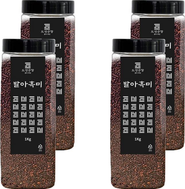 도정공장 발아흑미, 1kg, 4개