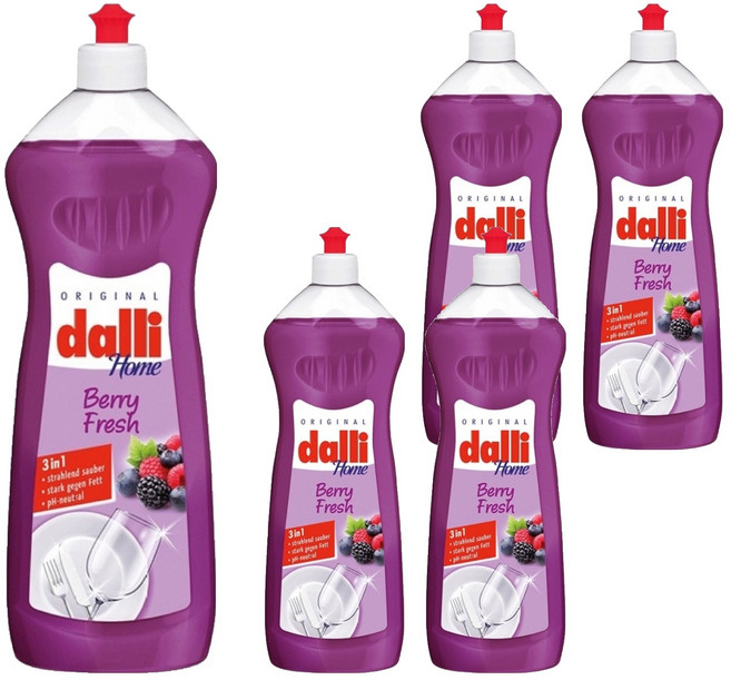 dalli 達麗 全效能3合1洗碗精 莓果花香, 1L, 5瓶
