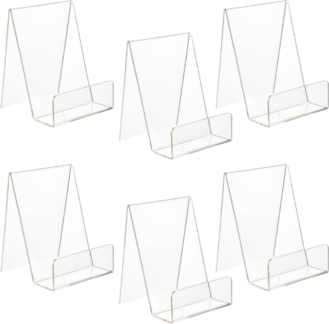 다용도 책꽂이 아크릴 스탠드 진열대 6개, 투명