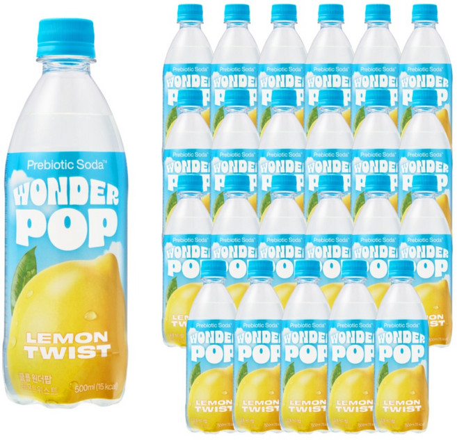 클룹 원더팝 프리바이오틱스 스파클링 레몬, 24개, 500ml